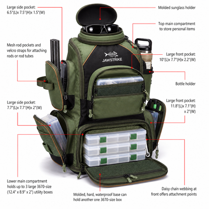 JawStrike™ Fishing Tackle Backpack